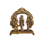 Pure Brass Ram Darbar Idol | 6" x 3" x 6" (15.2 x 7.6 x 15.2 cm) | 0.7 kg Lightweight Divine Art | Intricate Compact Murti | Travel-Friendly Set